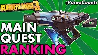 RANKING ALL MAIN STORY QUEST REWARD GUNS AND WEAPONS for BORDERLANDS 3 (Story Missions) #PumaCounts
