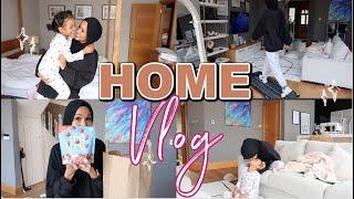 HOME VLOG! new walking pad, grocery haul, curly hair care +mini  house reset!