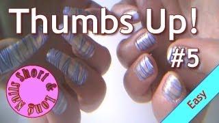 ThumbsUp #5 | Water Marbling Easy Stripes Water Marble #Nailart For Long Nails & Short Nails