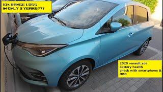 10% EV range loss in 3 years? How to check battery state of health (SoH) in Renault Zoe 2020 model.