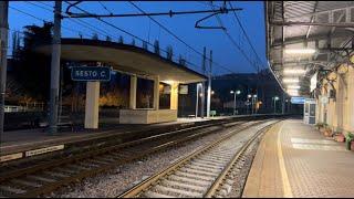 SESTO CALENDE - questo treno PROVENIENTE DA RUSSI (Ravenna) viaggia VUOTO VERSO IL SEMPIONE