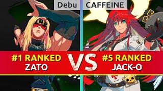 GGST ▰ Debu (#1 Ranked Zato) vs CAFFEINE (#5 Ranked Jack-O). High Level Gameplay