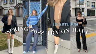 HEARTLOOM spring 2022 try on haul - perfect pieces to transition into spring fashion | austyn paula