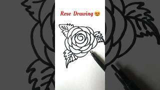 Rose drawing easy️| Please subscribe#rose #drawing #shorts #shortsfeed