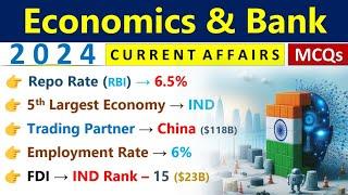 Economics & Banking Current Affairs 2024 | Current Affairs 2024 | SSC, Railway NTPC, State PCS, Bank