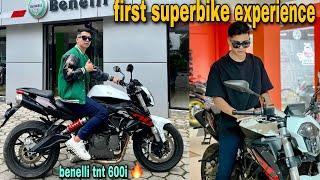 First Time Riding a Superbike - Benelli Tnt 600i| street reaction| 4 cylinder exhaust sound️