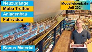 Bau einer großen Märklin Modelleisenbahn H0 Juli 2024  Neuzugänge, Anlagenbau, Fahrvideo, Moba Treff