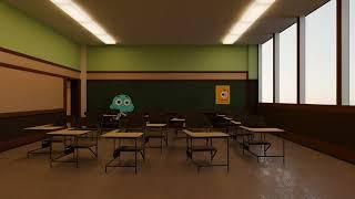 Gumball in classroom (test 2d characters in 3d scene)