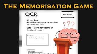 Memorisation strategy for OCR A-level law H418