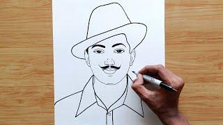 How to Draw Bhagat Singh | Bhagat Singh Drawing | Sketch Drawing | Easy Sketches