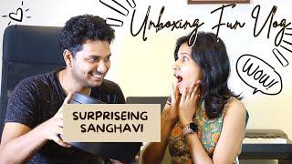 Tamil Couple Vlog | Surprise Bday Gift for Sanghavi During Video Shoot | Unboxing Atrocities | Tamil