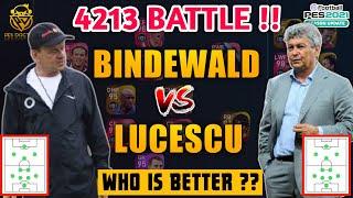 M. LUCESCU VS T. BINDEWALD WINGPLAY MANAGER BATTLE | WHO IS THE BEST 4213 MANAGER IN PES 2021 MOBILE