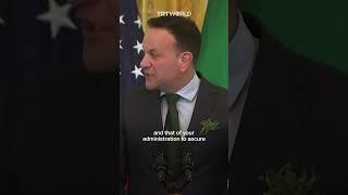 Irish PM talks about Irish Palestinian solidarity at White House reception