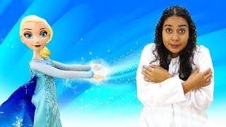 Puppen Video mit Doktor Aua. Disney Prinzessinnen Elsa und Rapunzel bei Doktor Aua