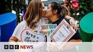 Couples wed in a riot of colour as Thailand legalises same-sex marriage | BBC News