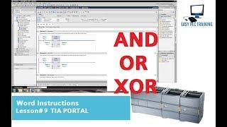 Lesson#9 How to use Word Instructions in TIAPORTAL || AND-OR-XOR-INVERT and SELECT Instructions