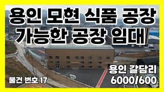 용인 처인구 모현 갈담리 공장 임대 식품 공장 가능