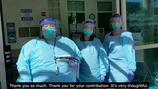 Face Shields Donation Thank You from San Mateo Medical Center