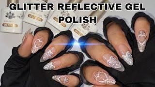 DIY Reflective Glitter Heart Nail Art at Home | Born Pretty Glitter Reflective Gel Polish 2024