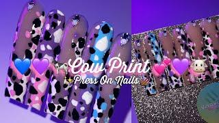 Cow Print Nails! | Watch Me Work | Press On Nail Tutorial 