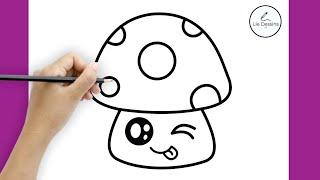 Comment dessiner des personnages de champignons mignons kawaii | Tutoriel de dessin facile