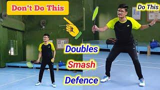 Doubles Smash Defence Technique  Badminton Defence Training  How to smash defence