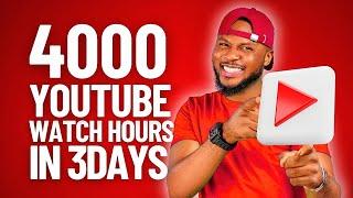 0 - 4000hrs in Just 3 Days | How to Go Live on Your Faceless YouTube Channel to Grow Your Watch Time