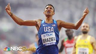 Donavan Brazier breaks American, world championship records in 800m victory | NBC Sports