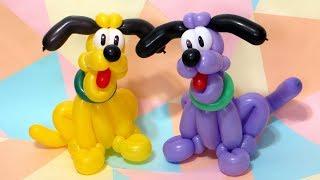 Pluto the dog from balloons - twisting tutorial (Subtitles)