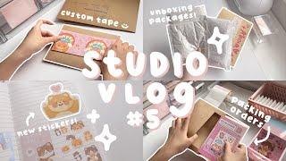 studio vlog 05 // packing orders, unboxing packages, new receipts!