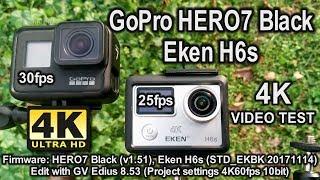 [4K] GoPro HERO7 Black(4K30fps) vs Eken H6s(4K25fps)_video test