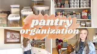 PANTRY ORGANIZATION // declutter & organize my kitchen with me! Realistic + achievable organization