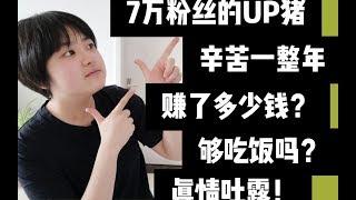 7万粉丝的up主辛苦一整年收入多少？够生活吗？