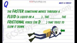 Drag Forces and Friction - Speed of an Object Through a Fluid - GCSE Physics