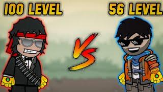 100 level Vs 56 level in mini militia  @MOKSHGAMINGKING