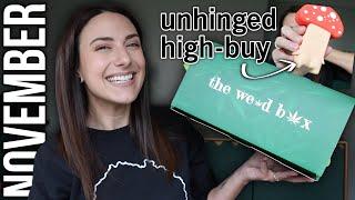 UNBOX & SE$H | the november  box +unhinged elevated purchases