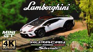 Mini GT 1:64 - Lamborghini Huracán Sterrato Bianco Asopo l Cinema Shot 4K Die-cast