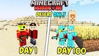 I Survived 100 Days In Minecraft Hardcore Desert Only | minecraft 100 days