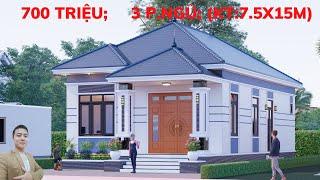 Chỉ Vơi 700 Triệu Có Ngay Nhà Cấp 4 Mái Nhật 3 Phòng Ngủ Kích Thước 7.5x15m  | Nhà Đẹp Bách Hợp