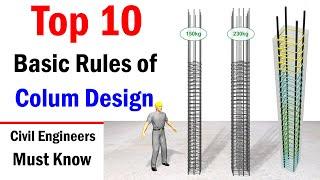 Top 10 Basic Rules of Column Design - Civil Engineers Must know the Basic Rules of RCC Column