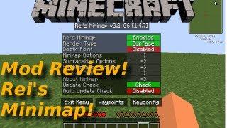 Minecraft: Rei's Minimap Mod Review! Set waypoint! Death Point! Huge map!