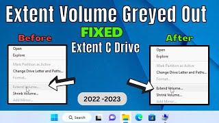 (FIX) Extend Volume Option Greyed Out In Windows 10/11 | Extend C Drive