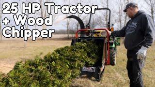 Discover the Perfect Size Wood Chipper for Sub Compact Tractor | John Deere 1025R & Woodmaxx 9900