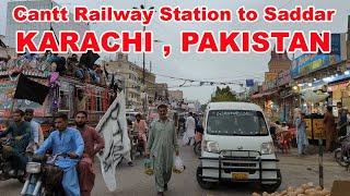 Karachi Cantt Railway Station to Saddar Karachi, Pakistan | Full Mooni Vlogs | Karachi Walking Tour