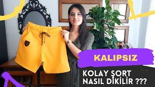 Moldless Shorts Sewing! - How to Sew Easy Tracksuit Shorts? - Zübeyde Ekin Güngörmüş