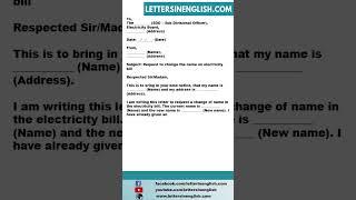 Application Letter For Change Of Name In Electricity Bill