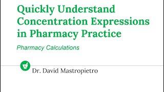 Quickly Understand Concentration Expressions in Pharmacy Practice