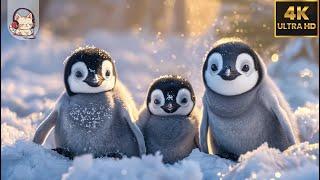 4K CUTE ANIMALS In Winter Wonderland (60FPS) | Soothing Music for Relaxation | #Cutiepieces