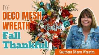 How To Fall Mesh Thankful Wreath with Coach Laurie Anne