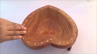 Wooden Foldable Fruit Basket Heart shape